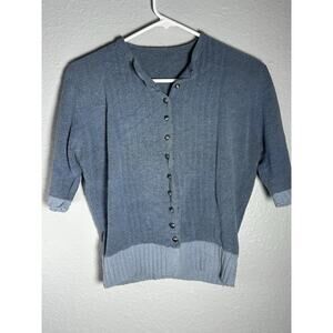 Vintage Women’s German Knit Sweater Button Up 1950’s Blue Rare SEE DESCRIPTION